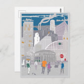 Briefkaart Manchester Illustratie Artwork (Voorkant / Achterkant)