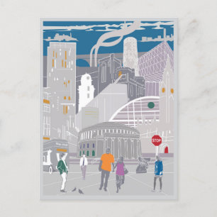 Briefkaart Manchester Illustratie Artwork