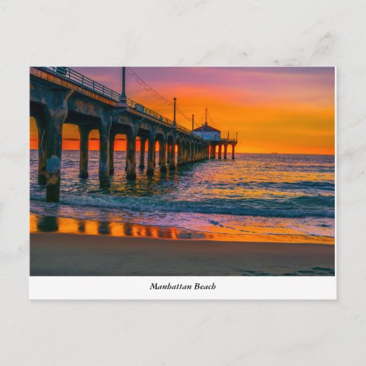 Briefkaart Manhattan Beach Pier (Voorkant)