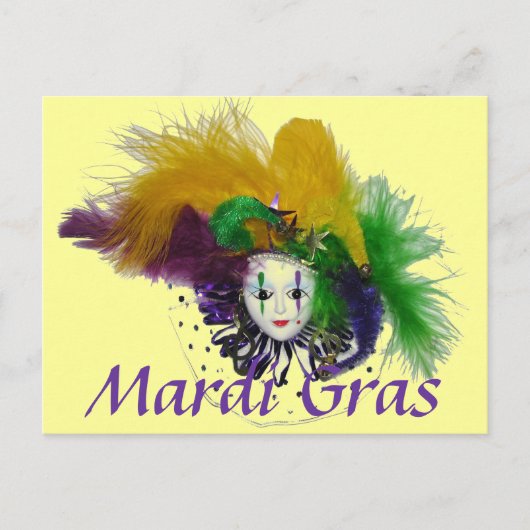 Briefkaart Mardi Gras Mask (Voorkant)