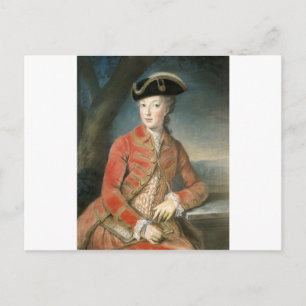 Briefkaart Marie Antoinette jachtkleding
