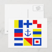 Briefkaart maritieme vlaggen - pas aan! (Voorkant / Achterkant)