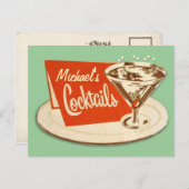  Briefkaart - Martini Glass Cocktails (Voorkant / Achterkant)