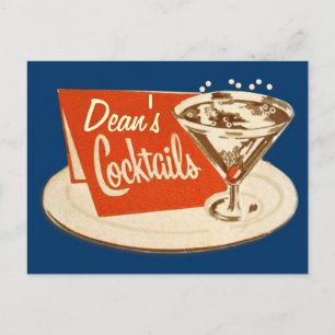  Briefkaart - Martini Glass Cocktails