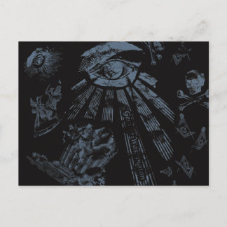Briefkaart Masonic Fantasy Blauw