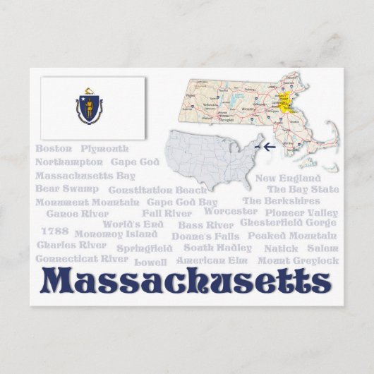 Briefkaart "Massachusetts" (Voorkant)