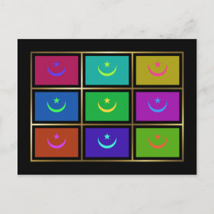Briefkaart Mauritanië Multihue Vlaggen