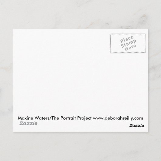 Briefkaart Maxine Waters (Achterkant)