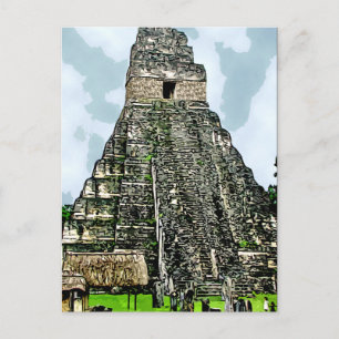 Briefkaart: Mayantempel in Tikal, Guatemala Briefkaart