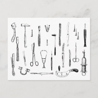 briefkaart medische instrumenten