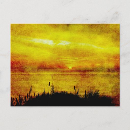 Briefkaart meer Sunset (Voorkant)
