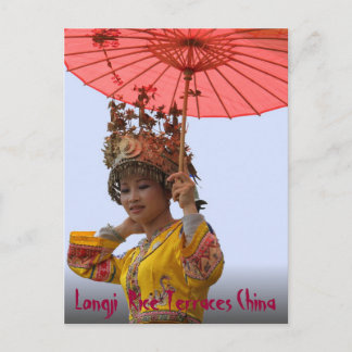 BRIEFKAART - Meisje in traditionele dress