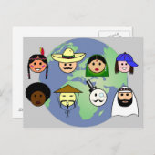 briefkaart "Mensen over de hele wereld" (Voorkant / Achterkant)