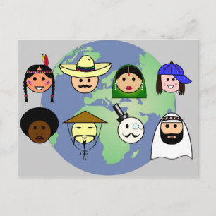 briefkaart "Mensen over de hele wereld"