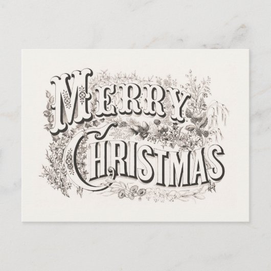 BRIEFKAART :  MERRY CHRISTMAS ILLUSTRATIE (Voorkant)