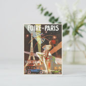 Briefkaart met 1920's Paris Art Deco Print (Staand voorkant)