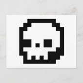 Briefkaart met 8-bits pixels schedel (Voorkant)