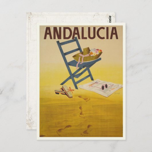 Briefkaart met  afdruk uit Spanje (Voorkant / Achterkant)