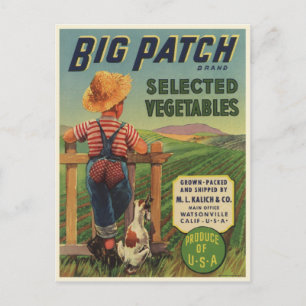 Briefkaart met  afdruk van jong Kind en hond