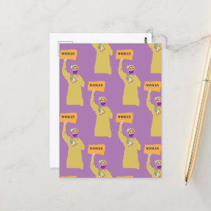 Briefkaart met Afghaanse vrouw met protestbord