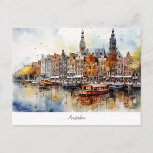 Briefkaart met Amsterdam, Nederland
