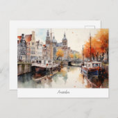Briefkaart met Amsterdam, Nederland (Voorkant / Achterkant)