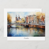 Briefkaart met Amsterdam, Nederland (Voorkant / Achterkant)