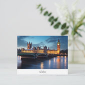 Briefkaart met Big Ben, Londen. (Staand voorkant)