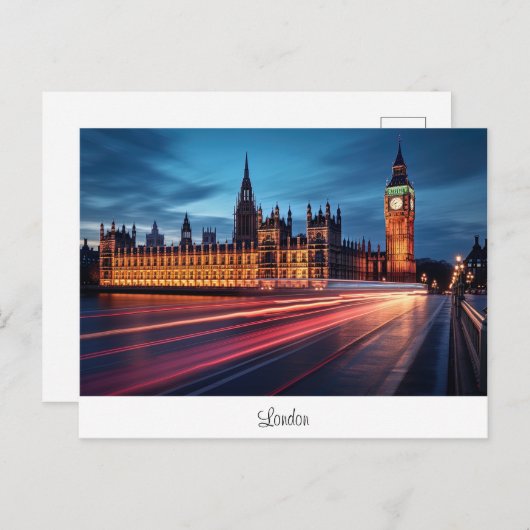 Briefkaart met Big Ben, Londen. (Voorkant / Achterkant)