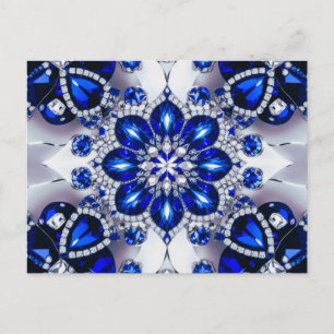 Briefkaart met Blauw Wit Kleuren Design