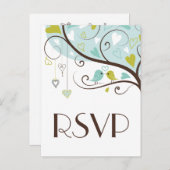 Briefkaart met blauwe en groene luivogels voor wed (Voorkant / Achterkant)