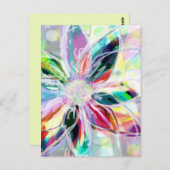 Briefkaart met Bright Abstracte Floral Art (Voorkant / Achterkant)