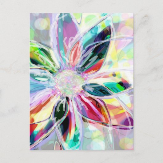 Briefkaart met Bright Abstracte Floral Art (Voorkant)