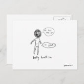 briefkaart met buikknop (Voorkant / Achterkant)