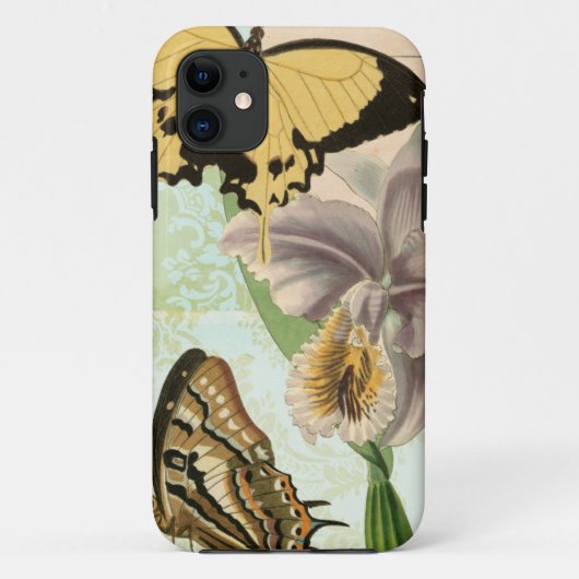  Briefkaart met Butterflies en Flowers Case-Mate iPhone Case (Achterkant)
