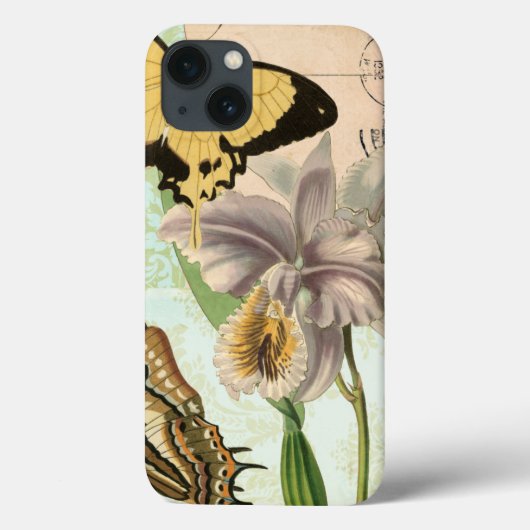 Briefkaart met Butterflies en Flowers Case-Mate iPhone Case (Achterkant)
