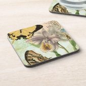 Briefkaart met Butterflies en Flowers Onderzetter (Linkerzijde)