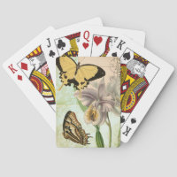 Briefkaart met Butterflies en Flowers