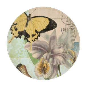  Briefkaart met Butterflies en Flowers Snijplank