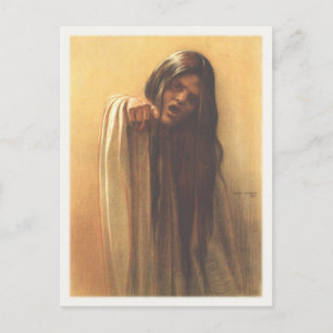 Briefkaart met Carlos Schwabe schilderen