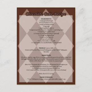 Briefkaart met chocolade-Cake Recipe