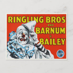 Briefkaart met Circus Clown Print