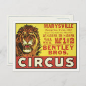 Briefkaart met  Circus Poster (Voorkant / Achterkant)