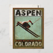 Briefkaart met Cool Aspen Ski Print (Voorkant / Achterkant)