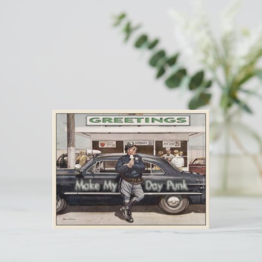 Briefkaart met Cool Cop Illustratie (Staand voorkant)