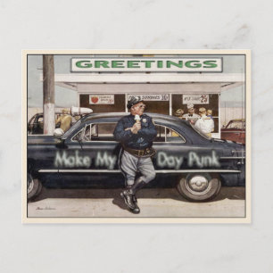 Briefkaart met Cool  Cop Illustratie