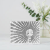 Briefkaart met Cool  microfoon (Staand voorkant)