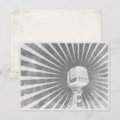 Briefkaart met Cool  microfoon (Voorkant / Achterkant)
