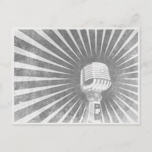 Briefkaart met Cool  microfoon (Voorkant)