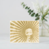 Briefkaart met Cool  microfoon (Staand voorkant)